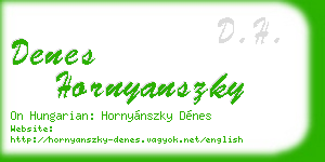 denes hornyanszky business card