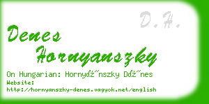 denes hornyanszky business card